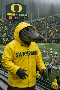 Rufus at Oregon vs Indiana. Swampbutt scale of sultry.