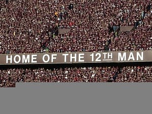 Texas A&M Twelfth Man fans in the stands.